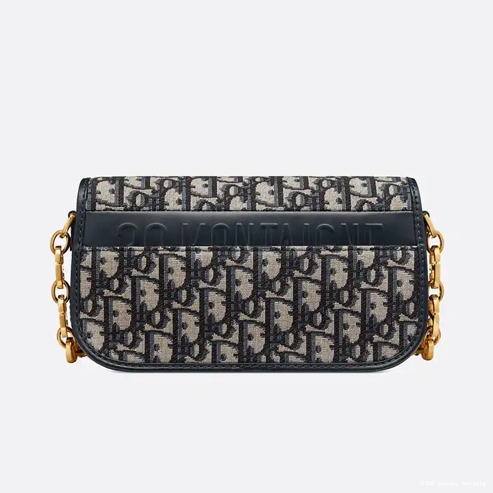 Cheap Blue Canvas Motif Bag Dior Avenue Oblique Montaigne 30 0607 Luxury